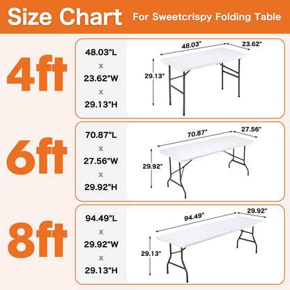 Sweetcrispy 4 FT Folding Picnic Table with Carrying Handle