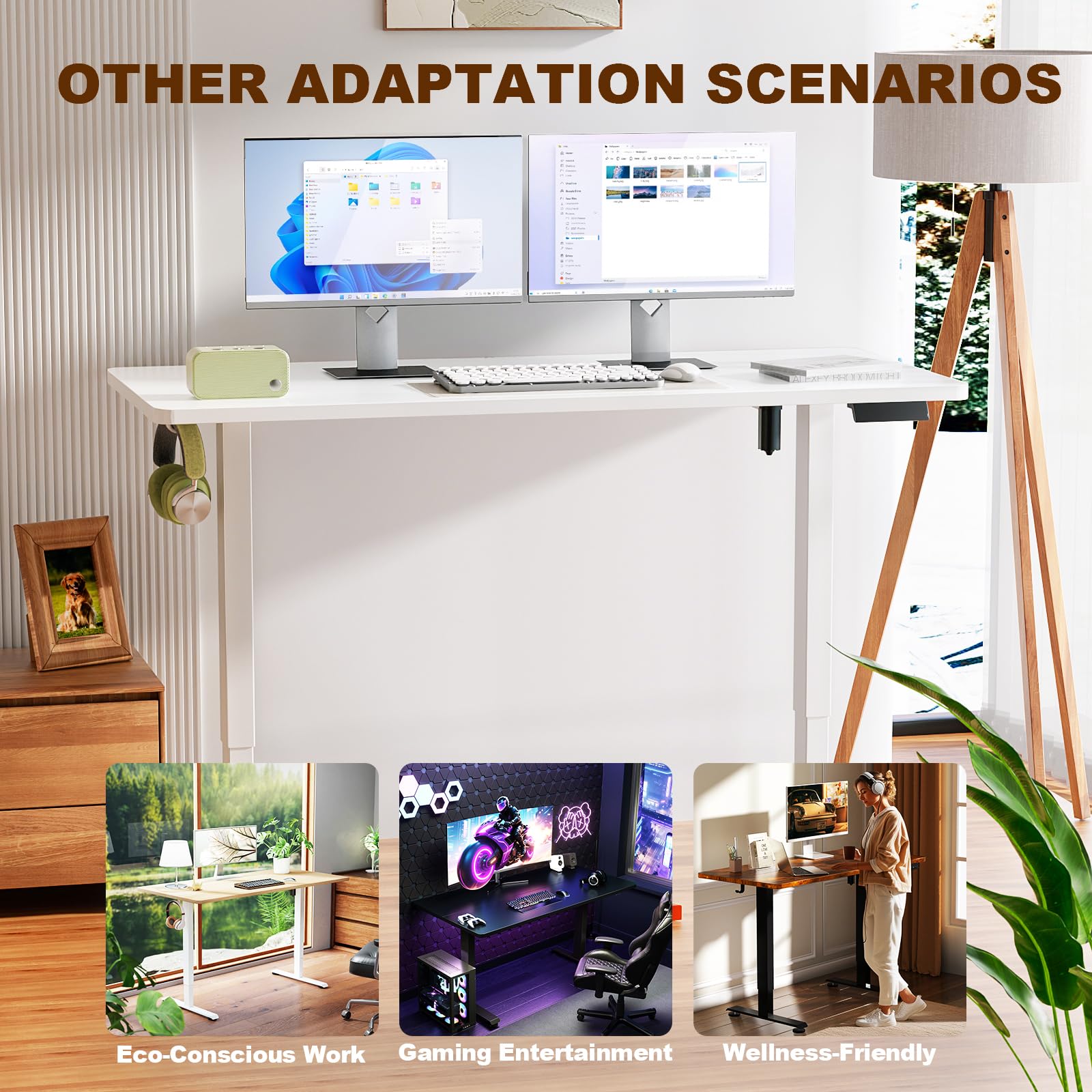 Veken 55 Inch Large Electric Standing Desk