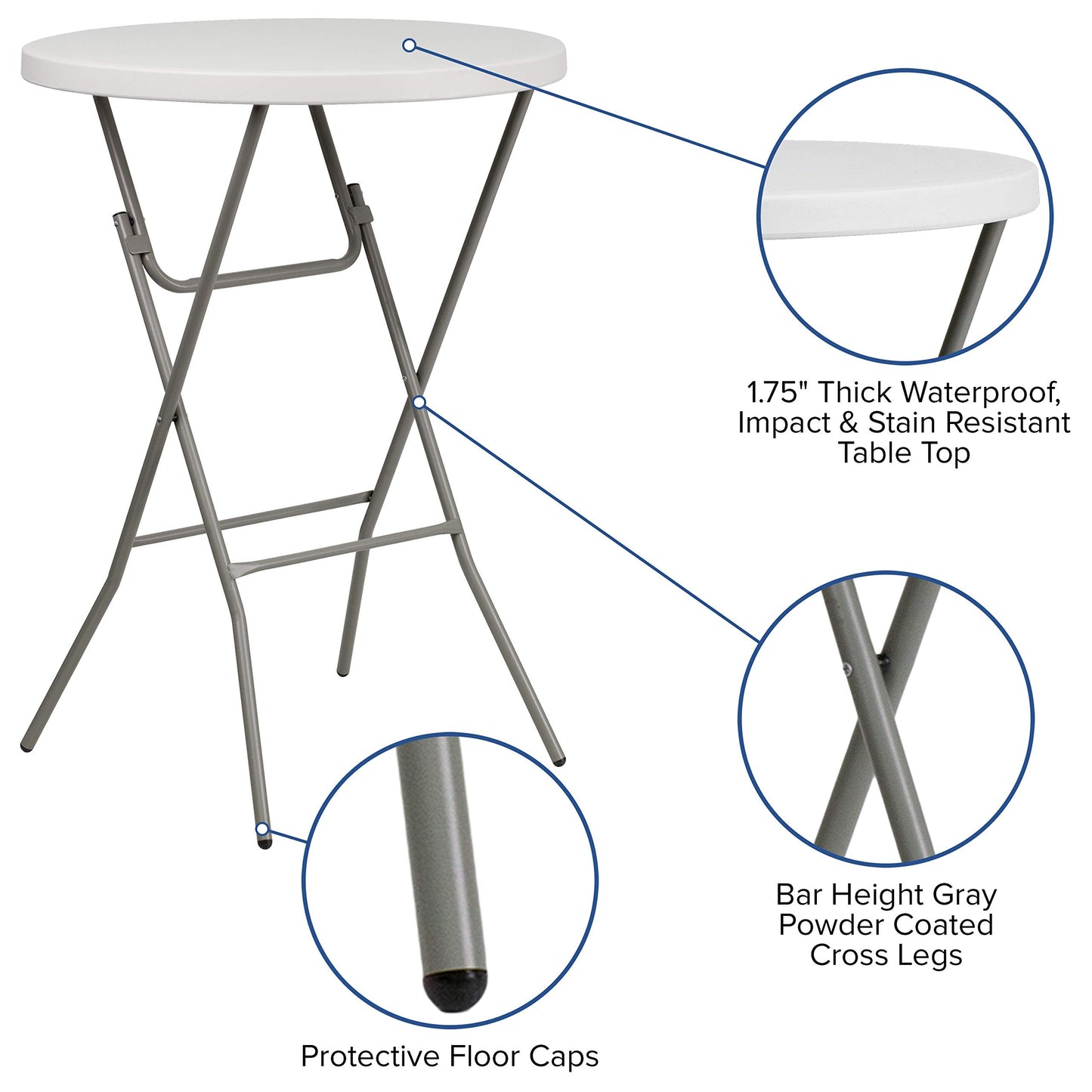Flash Furniture Kathryn 31.5" Round All-Occasion Folding Bar Height Table
