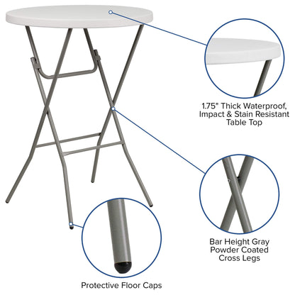 Flash Furniture Kathryn 31.5" Round All-Occasion Folding Bar Height Table